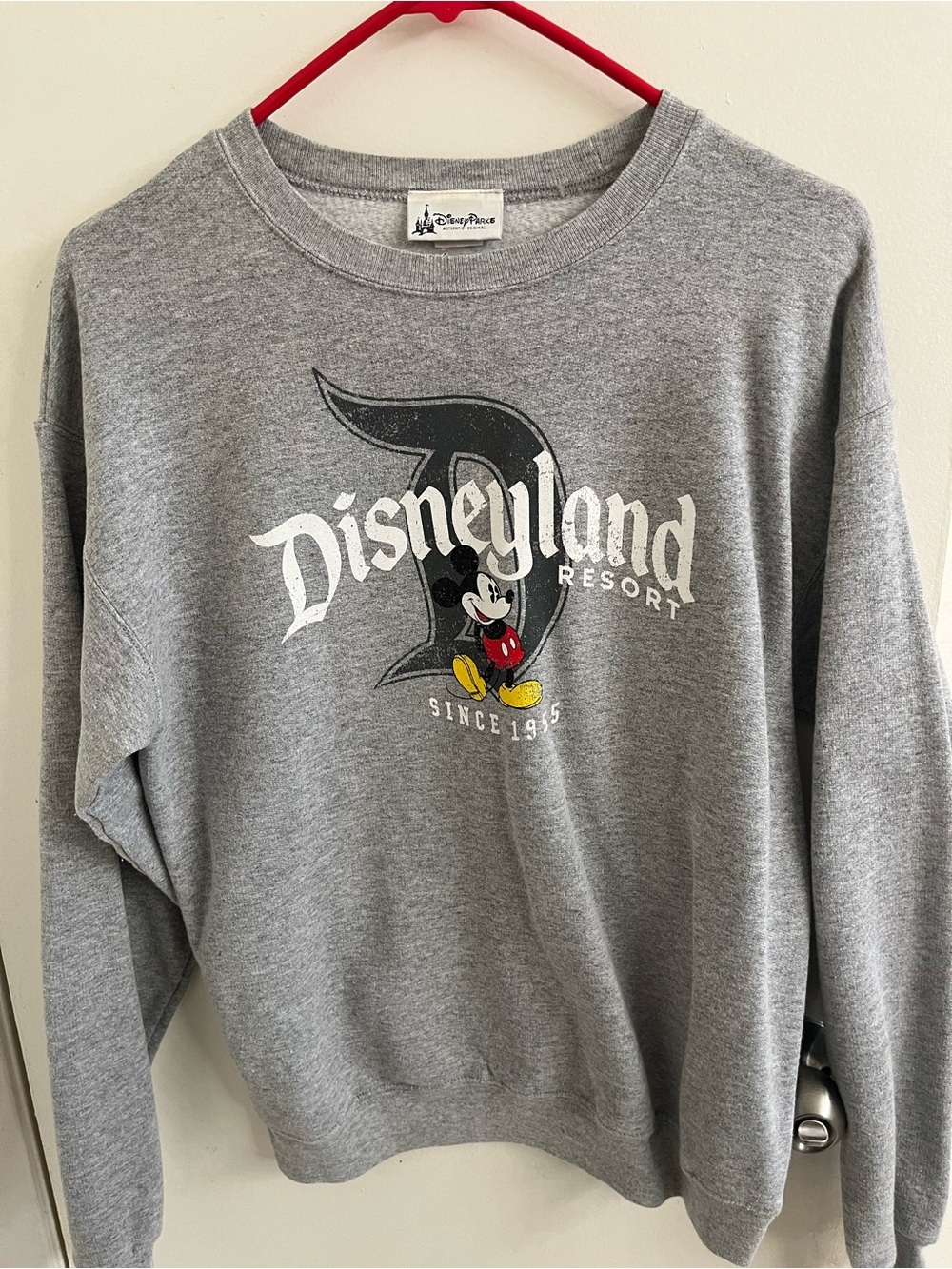 Disney Gray Crewneck Sweatshirt with Mickey Mouse Graphic